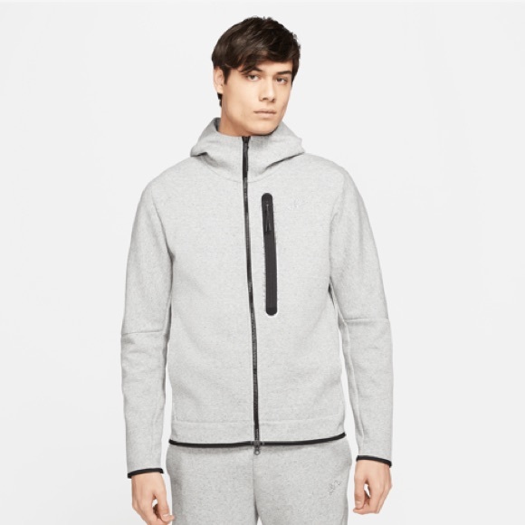 NWT Nike Sportswear Revival Tech Fleece 2-piece Hoodie/Joggers - Grey/Redstone - Picture 3 of 16